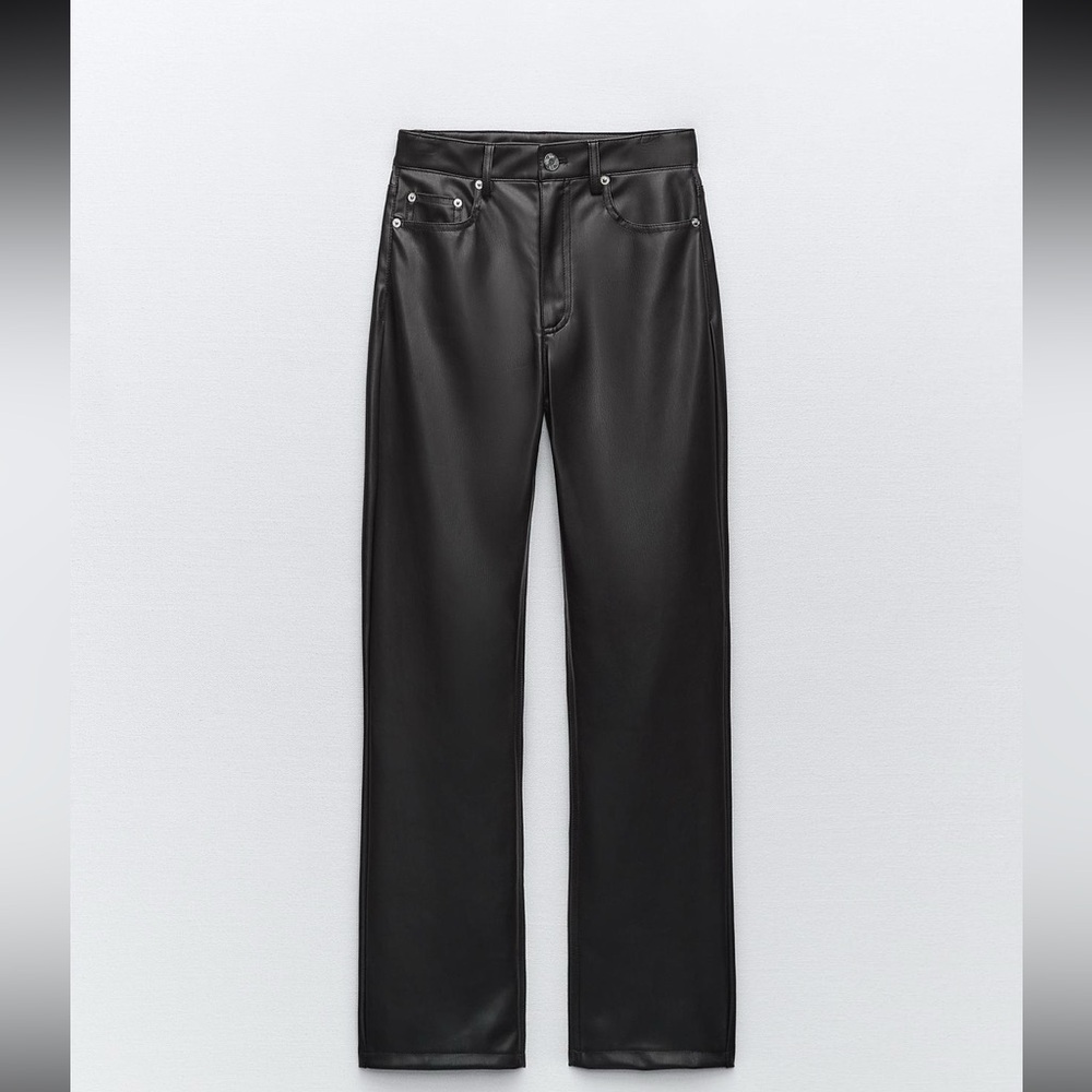 Zara Stevie Stove Pipe Faux Leather Pants